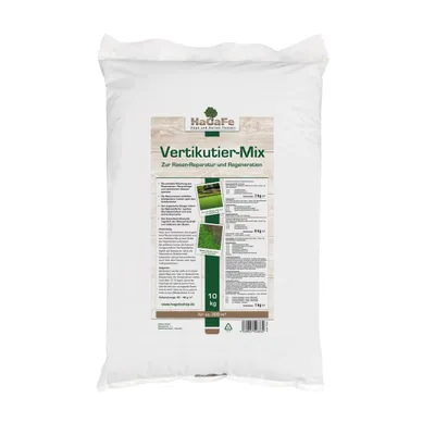 Produktbild von HaGaFe Vertikutier - Mix zur Rasenreparatur und Regeneration, 1 x 10 kg, mit Ton, Rasensamen, Rasendünger und Kalk