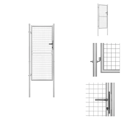 Obrázok produktu pre vidaXL Záhradná brána Pozinkovaná oceľ 105x225 cm Strieborná - Záhradné brány