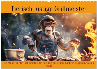 Produktbild von Tierisch lustige Grillmeister (Wandkalender 2026 DIN A2 quer), CALVENDO Monatskalender