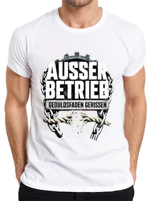 Produktbild von Außer Betrieb Geduldsfaden gerissen Lustig Statement Sarkasmus Herren T-Shirt, Weiß, M