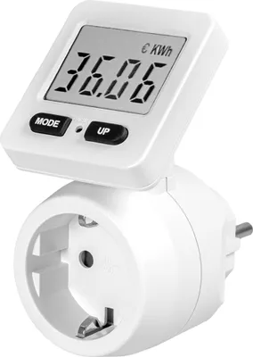Produktbild von WALTER Stromzähler-Steckdosenadapter | Detaillierte Energiekostenkontrolle mit Display, Messung von Spannung, Leistung, Verbrauch und Kosten