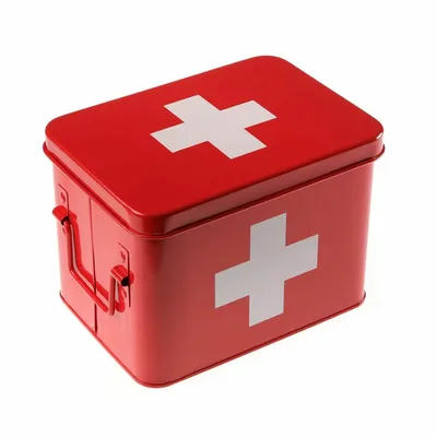 Immagine prodotto di Cassetta di pronto soccorso Versa in acciaio rosso (14,3 x 15,7 x 21,5 cm)