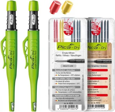 Obrázek produktu pro Pica Marker | Akční set 2× Pica Dry 3030 + tuhy 4020 + tesařské tuhy 4050