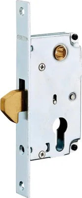 Image de Boitier de serrure encastrable à cylindre pour portail, axe 40mm, bouts carrés, zingué - THIRARD