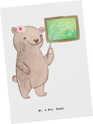 Produktbild von Mr. & Mrs. Panda Grußkarte Mathematiklehrerin Herz - Weiß - Geschenk, Referendariat, Postkarte, kunstkarte, Ansichtskarte, Mathelehrerin, Postkarten, Ansichtskarten
