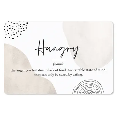 Produktbild von MuchoWow® Schreibtischunterlage Sprichwörter - Hungrig - Zitate - Wörterbuch - Hungrig Definition 60x40 cm - XXL Mauspad - Großes Mauspad