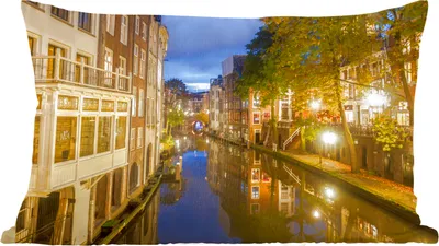 Produktbild von MuchoWow® Zierkissen Sofakissen Wohnzimmer Dekokissen 50x30 cm Kanal - Utrecht - Niederlande - Wohnzimmerdekoration - Polster mit Photo