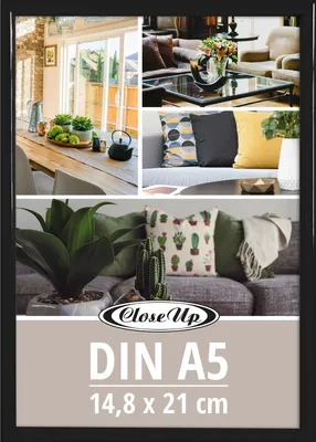 Produktbild von Posterrahmen 14,8 x 21 cm DIN A5 Kunststoff schwarz