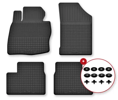 Image de Tapis de sol en caoutchouc pour Kia Niro 2016- (crossover) – 4 pièces, noirs, semi-universel, adapté