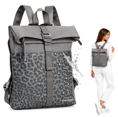 Produktbild von Rucksack Damen klein Freizeitrucksack Tasche New Rebels Plane Bag Branson Small Los Angeles - 51.1524 00 Leopard Grau