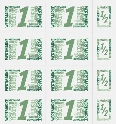 Produktbild von CombiCraft Wertmarken Karte auf weißem Papier mit grünem Druck mit 10 Wert-Einheiten