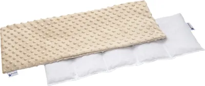 Produktbild von Medi Partners Kirschkernkissen 60x20cm 800g Minky 5 kammern Körnerkissen groß Öko Natur Wärmekissen Kältetherapie abnehmbarer Bezug (Beige)