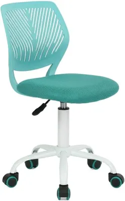 Productafbeelding van Kinderstoel, bureaustoel, draaistoel, verstelbaar, met stoffen zitting, ergonomisch, zonder armleuningen, turquoise