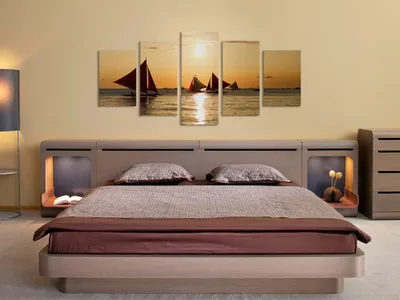Produktbild von Akustikbild Natur 200x100 cm Bilder Akustikschaum Hochleistungsschallabsorber Schallschutz Leinwand 5 tlg Wandbild Raumakustik Schalldämmung 030212-26