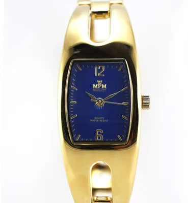 Produktbild von MPM-Quality Damenuhr Metall Gold Zifferblatt Dunkelblau Metallarmband Ø 20 mm