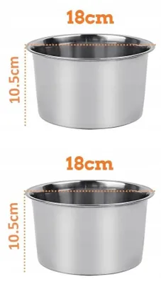 Zdjęcie produktu dla Miski dla psa stal nierdzewna 2x1500 ml trwałe miska