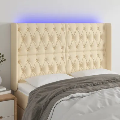 Produktbild von LED Kopfteil Creme 163x16x118/128 cm Stoff , Kopfteile Design 2024
