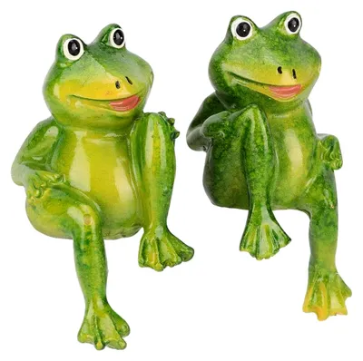 Produktbild von 2er Set Garten Dekoration Frosch Figuren aus Harz