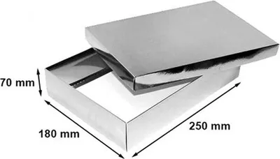 Zdjęcie produktu dla Pudełko Laminowane 250x180x70mm Srebrne