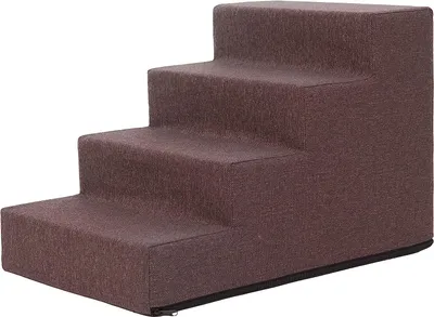 Obrázek produktu pro PillowPrim schody pro zvířata pomoc při vstupu malé schody pro psy rampa schody pro kočky 4 schody velké hnědé výška 40 cm
