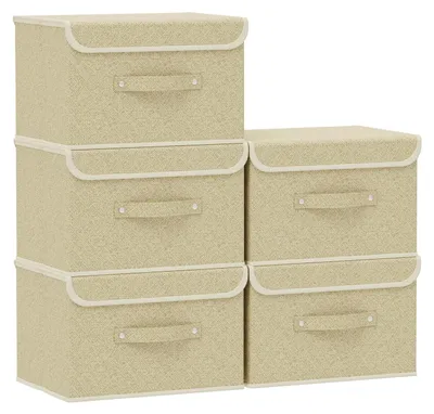 Image de Ensemble de 5 boîtes de rangement pliables avec couvercle pour la maison