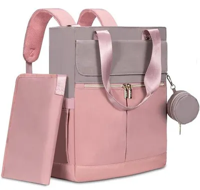Immagine prodotto di Borsa da viaggio grande da donna, scomparto per laptop da 15 pollici, impermeabile, borsa da viaggio da donna, borsa capiente, elegante borsa per la scuola, ideale per viaggi, vacanze e ufficio - Rosa