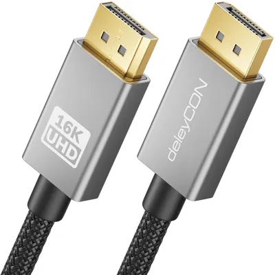 Produktbild von deleyCON 2m 16K 8K UHD DisplayPort Kabel 2.1 40Gbit/s HDR