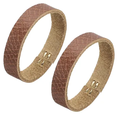 Productafbeelding van Lederen riemlussen - 2 stuks voor riemen van 2 cm breed - Vervangingsriemlussen voor riemen en tassen - 6,5 x 1 cm - Bruin