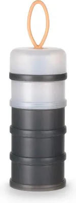 Produktbild von Famanu Milchpulver-Dispenser mit 4 Fächern - Transparent mit bunten Deckeln