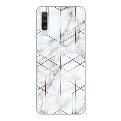 Produktbild von MuchoWow® Handyhülle Schutzhülle Hülle für Samsung Galaxy A70 Marmor - Gold - Weiß Silikon Softcase Handy Hülle - Schutzhaube