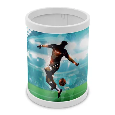Produktbild von itenga Stifteköcher Motiv Fußball Höhe 10 cm Durchmesser 8 cm
