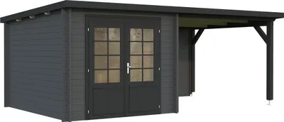 Produktbild von Gartenhaus Palmako Ella 6,9+8,2 m² 554 x 340 cm dunkelgrau-anthrazit