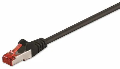 Immagine prodotto di Cavo patch CAT 6, S/FTP (PiMF), nero, 0,5 m - conduttore in rame (CU), guaina del cavo priva di alogeni (LSZH)