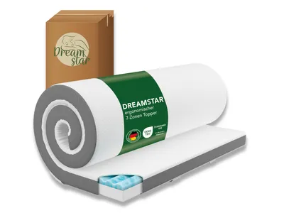 Produktbild von Komfortabler Duo Matratzentopper | 120 x 200 cm | H2/H3 | Topper mit Wendefunktion | DREAMSTAR