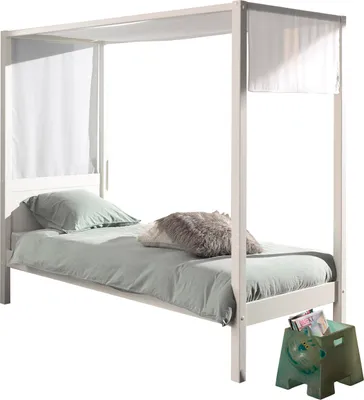 Produktbild von Himmelbett Charlotte 90x200 mit Voile - weiß