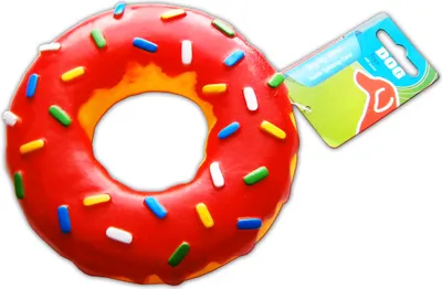 Produktbild von HUNDE-SPIELZEUG-DONUT Geräusch Ø15cm Hundespielzeug Kauspielzeug Hund Quitsch Dog Toys (Rot)
