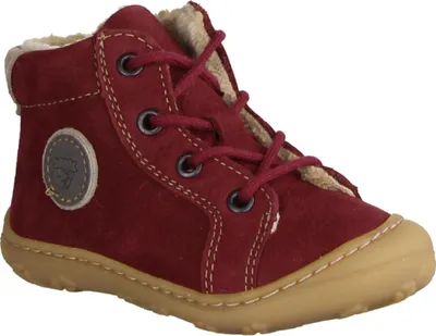 A single red boot is shown against a white background.