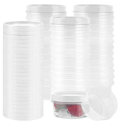 Image de Boîtes de rangement 40 pièces - Récipients alimentaires ronds - Étanches - Plastique réutilisable - Pour micro-ondes/congélateur - Idéal pour le déjeuner/les collations