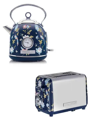 Produktbild von Laura Ashley Frühstücks-Set – Dome-Wasserkocher 1,7 l & 2-Schlitz-Toaster – Elveden Marine von VQ