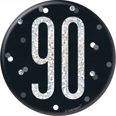 Image de Badge noir & argent chiffre 90