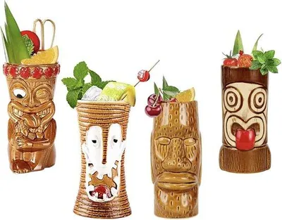 Image de Verres à cocktail hawaïens pour une soirée Tiki Bar