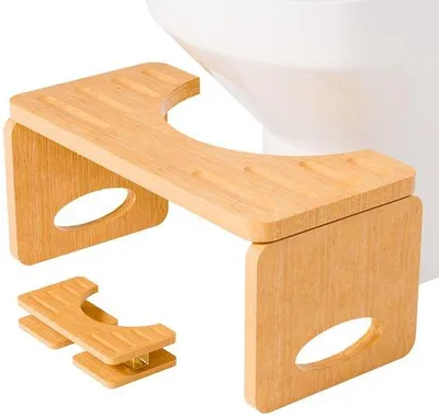 Imagen del producto de Silla de inodoro plegable de bambú para adultos