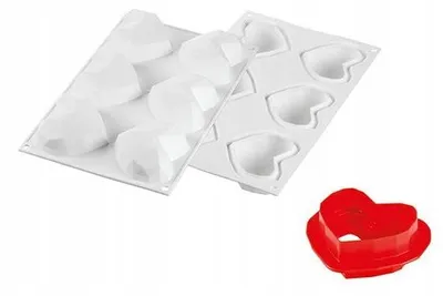 Obrázek produktu pro Silikonová forma SilikoMart Srdce 74x84x35mm s vykrajovátkem