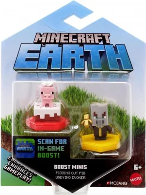 Obrázek produktu pro Mattel Minecraft Boost Mini 2 Figures Pigging Out Pig And Undying Evoker