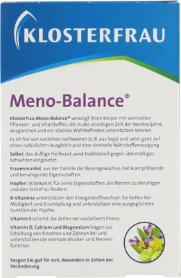 Obrázek produktu pro Klosterfrau | Meno-Balance šalvěj, mentální pro ženy, chmel | 60 tablet