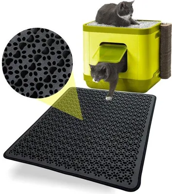 Immagine prodotto di Tappetino per lettiera, 100% EVA, impermeabile, 38-61 cm, nero