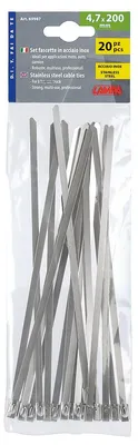 Obrázek produktu pro Pásky z nerezové oceli, sada 20 ks - 4,7x200 mm