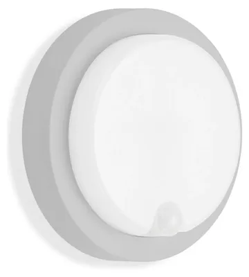 Produktbild von Telefunken LED Außenleuchte Wandlampe Silber Ø17cm IP44 12W 1150lm Neutralweiß 4000K Sensor