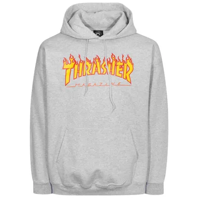 Produktbild von Thrasher Herren Hoodie Flame, Größe:L, Farben:greymottled