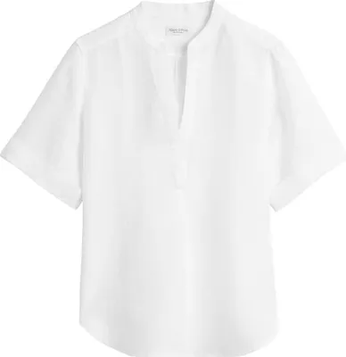 Produktbild von Short sleeve tunic, V-neck, feminin 100 white Größe 38/38